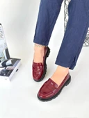 Narli Bordo Rugan Oxford Ayakkabı - 1