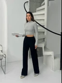 Fitilli şardonlu pantolon siyah - 2