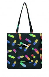 Cennec Renkli Haplar Alışveriş El ve Omuz Çantası - 1