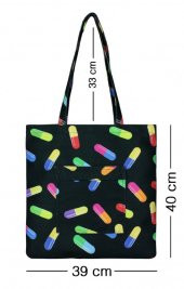 Cennec Renkli Haplar Alışveriş El ve Omuz Çantası - 2