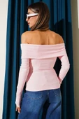 Madonna Yaka Düğmeli Bluz pembe - 4