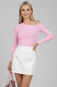 Tek Omuz İpli Bluz Pembe - 1