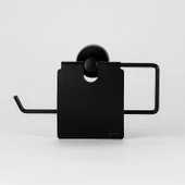 Siyah Kapaklı Kağıt Havluluk Banyo Tuvalet Mutfak İçin Duvar Tipi Vidalı Montaj Modern Aksesuar thumbnail 5