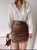 Önden büzgülü etek taba h24210 - 4