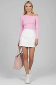 Tek Omuz İpli Bluz Pembe - 5