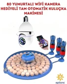 MZ-80/240 Çift Viyollü Tam Otomatik Kuluçka Makinesi WiFi Ampul Kamera Hediyeli Çiftlik Tipi - 1