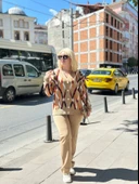 Hırka pantolon alt üst triko takım vizon - 1