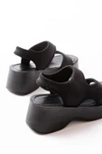 24414-573 Siyah Dalgıç Günlük Dolgu Topuk Kadın Sandalet - 5