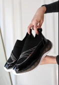 Keita Siyah Rugan Streç Detaylı Spor Ayakkabı thumbnail 1