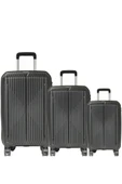 GRND 10728 PP CARMILLA- Büyük + Orta + Kabin Boy Valiz / Bavul Seti - Siyah - 1