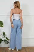 Kadın Rahat Kesim Beli Lastikli İ̇nce Kot Pantolon - 6