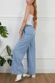 Kadın Rahat Kesim Beli Lastikli İ̇nce Kot Pantolon - 4