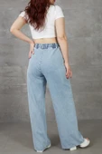 Kadın Beli Lastikli Rahat Kesim Kot Pantolon - 6