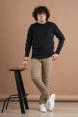 BİSİKLET YAKA LİKRALI MİCROFİLAMENT KUMAŞ SLİMFİT ERKEK SWEATSHİRT - 7