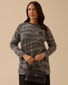 Büyük Beden Boncuk İşlemeli Desenli Bluz Gala-Xi - 1