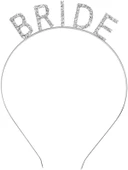 Gümüş Renk Bekarlığa Veda Kristal Taş Bride Tacı İthal 16x10 cm - 2