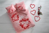 Glow Parlayan Çift Kişilik Ranforce Nev Takımı Roses Pembe - 1