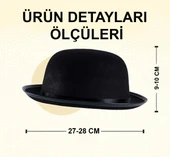 Charlie Chaplin Stil Yetişkin Şapkası – Siyaelon Parti Şapkası - 5