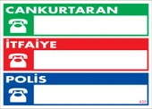 Acil Durum Telefon Levhası 25x35 KOD:430 - 1