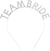 Gümüş Kaplama Kristal Taşlı Team Bride Taç 16x17 cm - 1