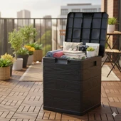 Bahçe, Balkon, Havuz Depolama Sandığı 90 Litre Antrasit | Kompakt & Dayanıklı Saklama Sandığı thumbnail 4