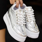 Lulu Gümüş Rugan Bağcıklı Spor Ayakkabı thumbnail 5