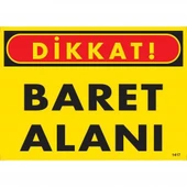 Dikkat Baret Alanı Uyarı Levhası 25x35 KOD:1417 - 2