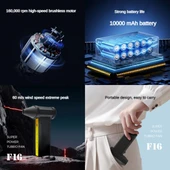 Sıkıştırılmış Hava Üfleyici 160000 RPM Turbo Fan – 10000mAh Şarjlı Toz Fırçası, Basınçlı Hava Püskürtme Cihazı - 9