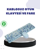 Kablosuz Retro Klavye ve Mouse Seti – 104 Tuşlu, Sessiz Yazım - 1