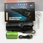 OR-522A Şarj Edilebilir Çok Fonksiyonlu LED El Feneri - 100W, 5000 Lümen, 9000 mAh - 6