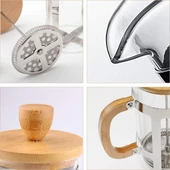 Ahşap Detaylı 350 ml Cam French Press thumbnail 2