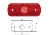 TEK LEDLİ ARKA POZİSYON LAMBASI-(KIRMIZI LENS) 250mm KABLO - VARROC-3075M002Y20A - 1