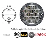 LEDLİ GERİ VİTES LAMBASI 25CM KABLOLU - SERTPLAS-0394LUB25 - 1