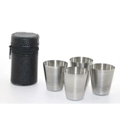 Deri Kılıflı 4'Lü Shot Bardak Seti - 1