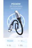 Ugreen Usb-c 240w Örgülü Hızlı Şarj Kablosu, 1 Metre, Siyah - 15311 thumbnail 7