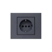 Ovivo Grano Füme Topraklı Priz + Çerçevesi thumbnail 2