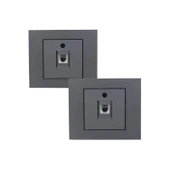 12 Adet Ovivo Grano Metalik Füme Numeris Telefon Prizi Çerçeve Dahil thumbnail 1