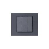 Ovivo Grano Füme Üçlü Anahtar Çerçeve Dahil - 1