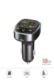 G17 18W Hızlı Şarjlı Bluetooth Transmitter Araç Şarj Cihazı – USB, TF Kart, FM, Mikrofon - 1
