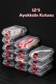 Porsima 204-12 Kadın ve Çocuk Ayakkabı Saklama Kutusu - Şeffaf Pratik Ayakkabı Kabı Düzenleyici Saklama Seti 12 Adet - 1