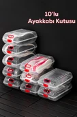 Porsima 204-10 Kadın ve Çocuk Ayakkabı Saklama Kutusu - Şeffaf Pratik Ayakkabı Kabı Düzenleyici Saklama Seti 10 Adet - 1
