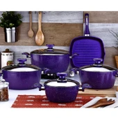 Sms 18 Parça Granit Tencere Seti Mor - 1