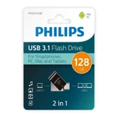 PHILIPS 128GB USB 3.1 Type-C Bellek, 2 in 1 Metal - FM12DC152B/00 - 2