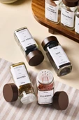 Perotti Raul Woody 12'li Akasya Kapak Baharatlık Seti 120ml + 30 Etiket 16779 Kahverengi thumbnail 3