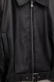 Suni Deri Bomber Ceket - 6