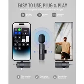 SIFIR ÜRÜN !!! Platoon Pl-2452 2 Adet Type-c, Lightning, Aux Girişli Mini Yaka Mikrofonu APPLE ANDROID UYUMLU - 5