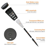 MİGHTY 6 Lİ PAKET RGB ÇOK RENKLİ GÜNEŞ YOLU GÜNEŞ ENERJİLİ BAHÇE AYDINLATMA SOLAR BAHÇE SÜSÜ - 5