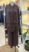 Nuss 1025 Tam Boy Düğmeli Pantolonlu Takım KAHVE thumbnail 3