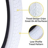 RAPTOR Beyaz Dış Lastik 20X1.95 (Desen-P1023) 20 Jant Beyaz Çocuk Bisikleti Dış Lastiği Düz Lastik thumbnail 4