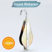 Metal İnşaat Makarası 125 mm Dayanıklı Taşıma Yük Kaldırma Kasnak Sistemi Şantiye Vinç Aksesuarı thumbnail 2